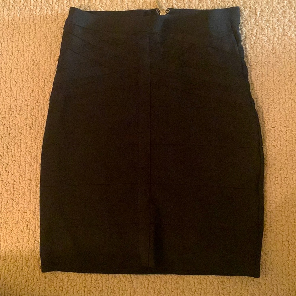 Black bodycon mini skirt